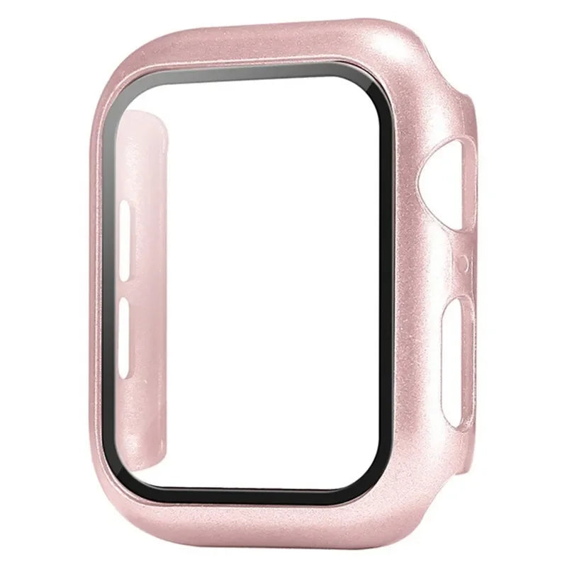 PREMIUM 360° PROTECTIVE CASE WITH TEMPERED GLASS | APPLE WATCH ACCESSORY WITH 9H SCREEN PROTECTION, HARD PC FRAME, MULTI-LAYER REINFORCEMENT AND FULL COVER ANTI-SCRATCH DESIGN