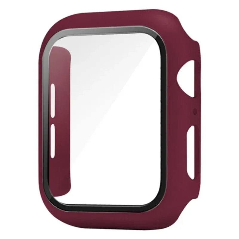 PREMIUM 360° PROTECTIVE CASE WITH TEMPERED GLASS | APPLE WATCH ACCESSORY WITH 9H SCREEN PROTECTION, HARD PC FRAME, MULTI-LAYER REINFORCEMENT AND FULL COVER ANTI-SCRATCH DESIGN