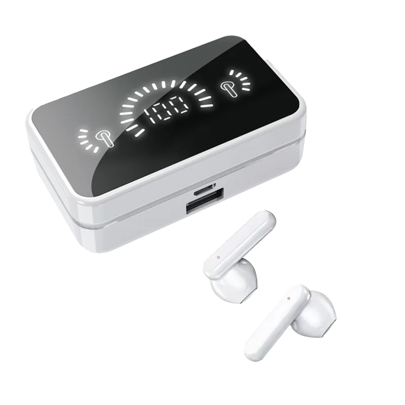 S20 Bluetooth Earphone Headphones Mirror Wireless Stereo Headset 5.3 with Digital DisplayTouch Control Sports Earbuds for Gaming