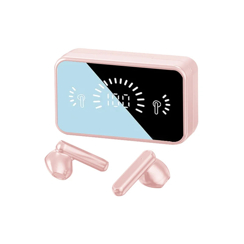 S20 Bluetooth Earphone Headphones Mirror Wireless Stereo Headset 5.3 with Digital DisplayTouch Control Sports Earbuds for Gaming