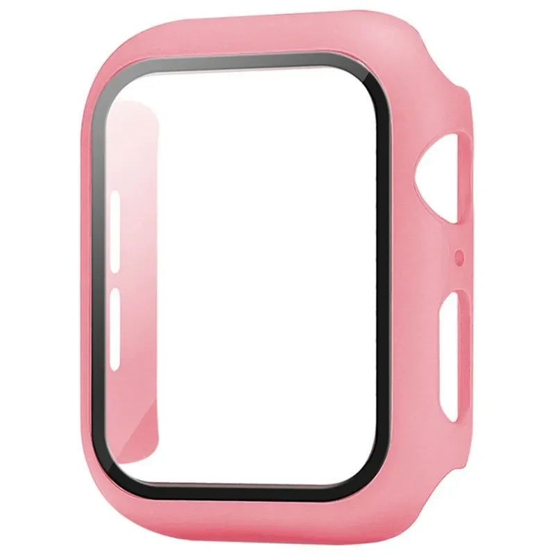 PREMIUM 360° PROTECTIVE CASE WITH TEMPERED GLASS | APPLE WATCH ACCESSORY WITH 9H SCREEN PROTECTION, HARD PC FRAME, MULTI-LAYER REINFORCEMENT AND FULL COVER ANTI-SCRATCH DESIGN