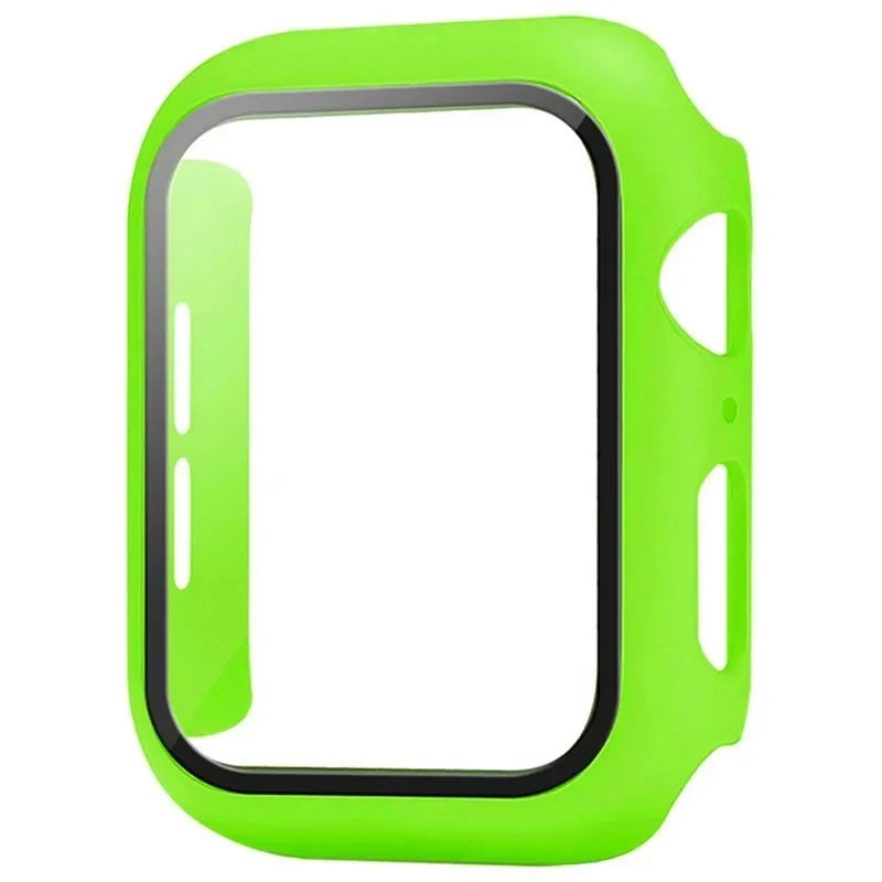 PREMIUM 360° PROTECTIVE CASE WITH TEMPERED GLASS | APPLE WATCH ACCESSORY WITH 9H SCREEN PROTECTION, HARD PC FRAME, MULTI-LAYER REINFORCEMENT AND FULL COVER ANTI-SCRATCH DESIGN