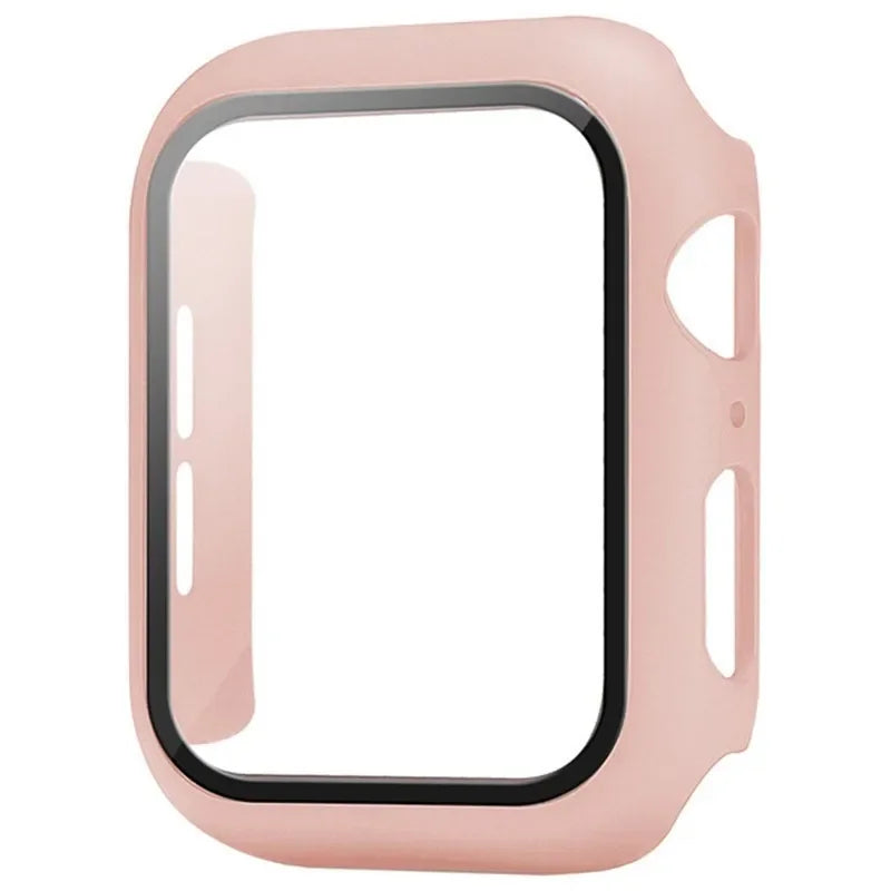 PREMIUM 360° PROTECTIVE CASE WITH TEMPERED GLASS | APPLE WATCH ACCESSORY WITH 9H SCREEN PROTECTION, HARD PC FRAME, MULTI-LAYER REINFORCEMENT AND FULL COVER ANTI-SCRATCH DESIGN