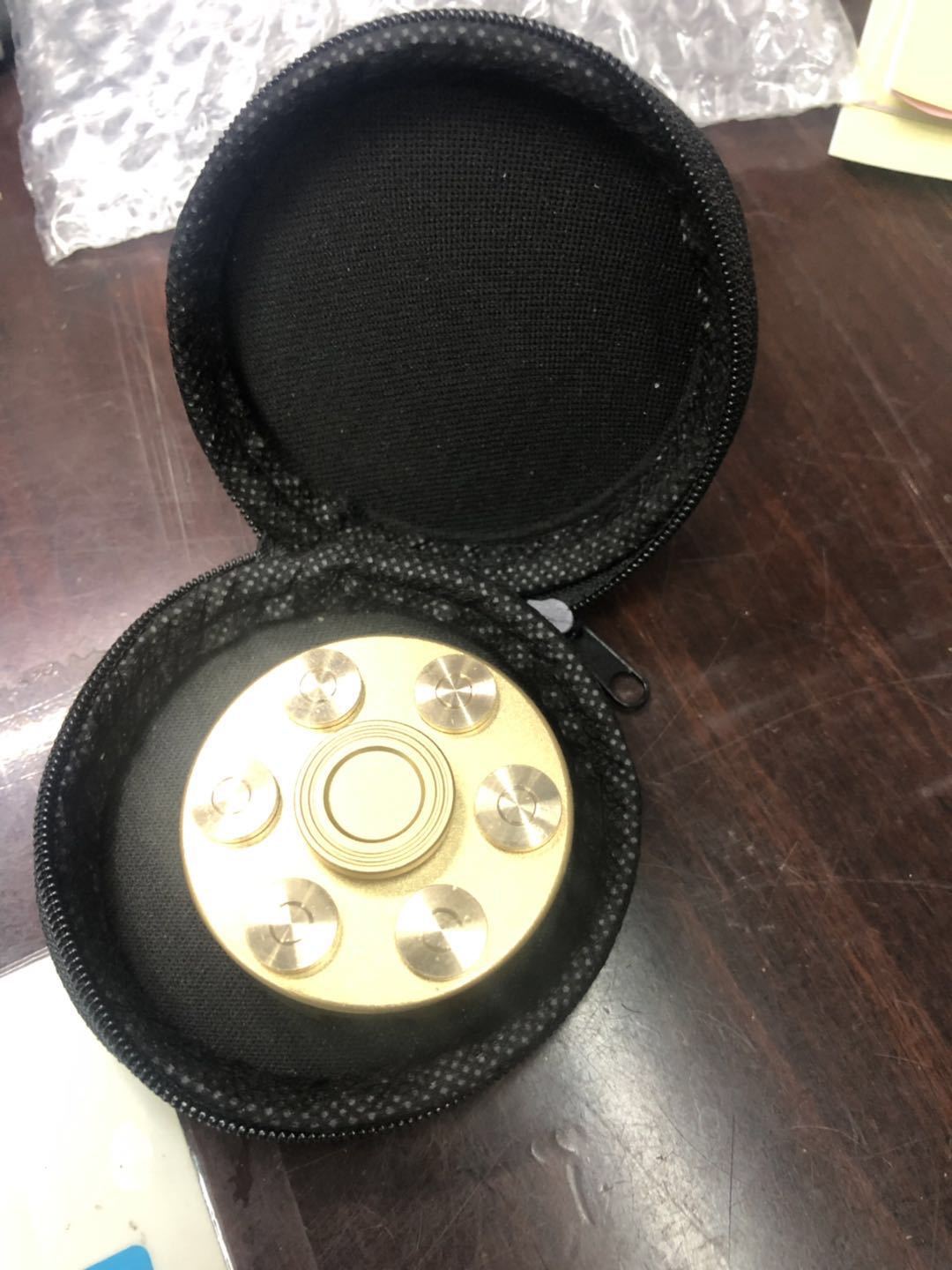 Unique Brass Gun Revolver Bullet Fidget Toy Spinner Copper Hand Spinners Detachable Rotating Sensory Finger Top For Kids Adults